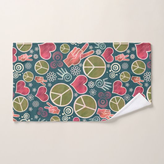 Ontwerp van vredessymbool Hipster Pacifism-teken Bad Handdoek (Handdoek)