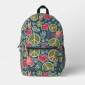 Ontwerp van vredessymbool Hipster Pacifism-teken Bedrukte Rugzak (Voorkant)