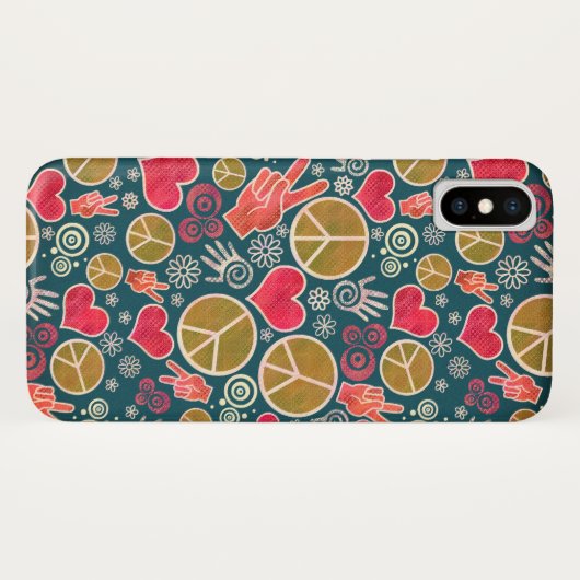 Ontwerp van vredessymbool Hipster Pacifism-teken Case-Mate iPhone Case (Achterkant (horizontaal))