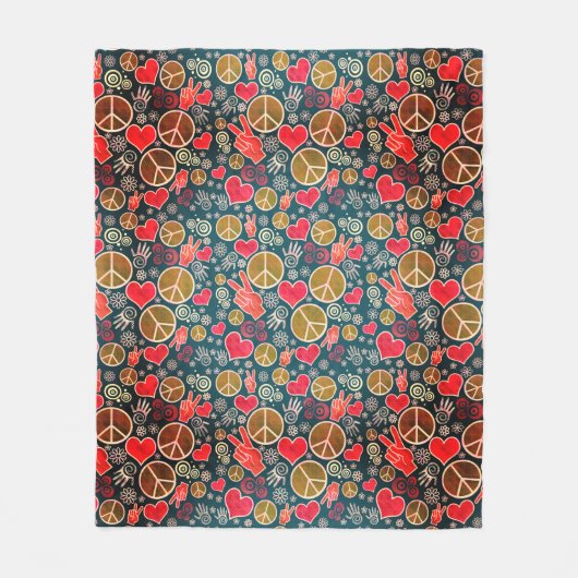 Ontwerp van vredessymbool Hipster Pacifism-teken Fleece Deken (Voorkant)