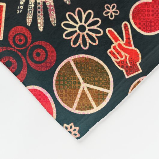 Ontwerp van vredessymbool Hipster Pacifism-teken Fleece Deken (Hoek)