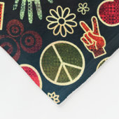 Ontwerp van vredessymbool Hipster Pacifism-teken Fleece Deken (Hoek)