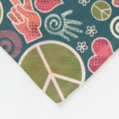 Ontwerp van vredessymbool Hipster Pacifism-teken Fleece Deken (Hoek)