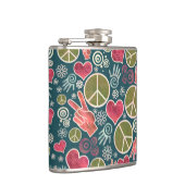 Ontwerp van vredessymbool Hipster Pacifism-teken Heupfles (Rechts)