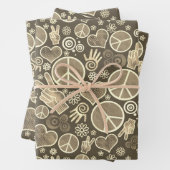 Ontwerp van vredessymbool Hipster Pacifism-teken | Inpakpapier Vel (In situ)