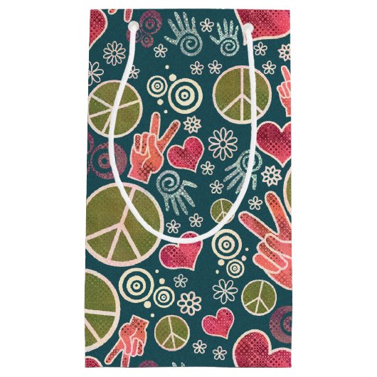 Ontwerp van vredessymbool Hipster Pacifism-teken Klein Cadeauzakje (Voorkant)