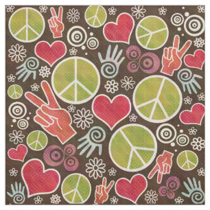 Ontwerp van vredessymbool Hipster Pacifism-teken Stof