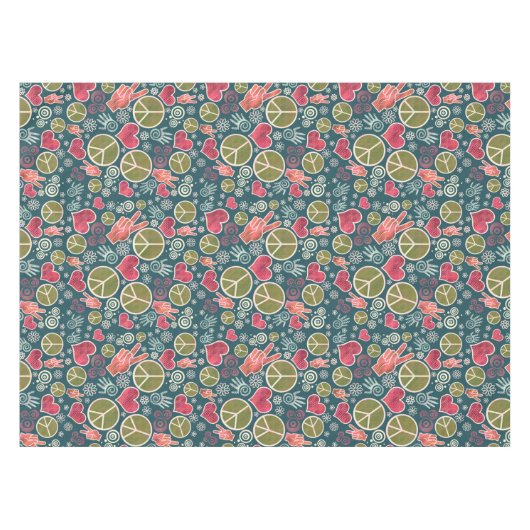 Ontwerp van vredessymbool Hipster Pacifism-teken Tafelkleed (Voorkant (Horizontaal))