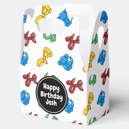 Ontwerp van vun-, heldere ballondieren bedankdoosjes (Geopend)