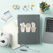 Ontwerp van Waterverf voor glimlachende cactus Sticker (iPad Cover)