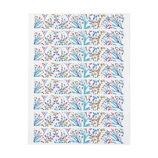 Ontwerp van  waterverf winterbladpatroon omwikkelbaar adreslabel (Vel)