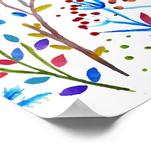 Ontwerp van waterverf winterbladpatroon poster (Hoek)