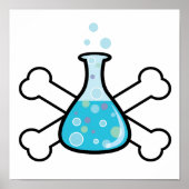 ontwerp van wetenschapsbekerglas en dwarsbeenderen poster (Voorkant)