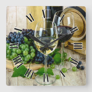 Ontwerp van wijnglas 🍷 Romeinse nummers Vierkante Klok