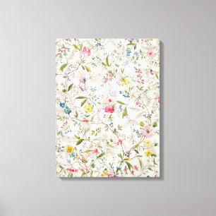 Ontwerp van wilde bloemen voor zijde, c.1790 (m/c) canvas afdruk