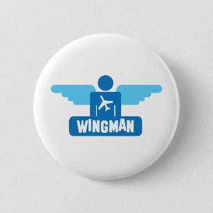 ontwerp van wingman-piloot ronde button 5,7 cm