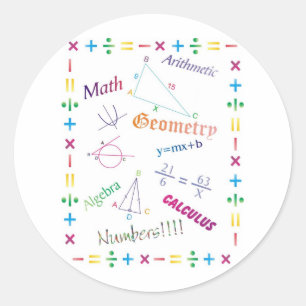 Ontwerp van wiskunde ronde sticker