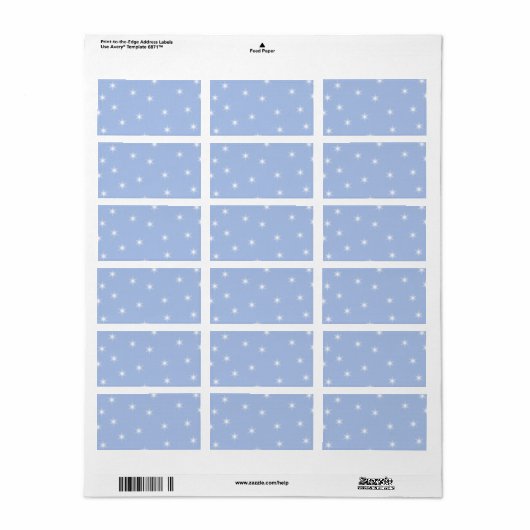 Ontwerp van witte en blauwe sterren. etiket (Full Sheet)