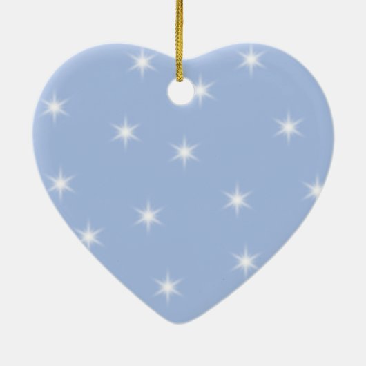 Ontwerp van witte en blauwe sterren. keramisch ornament (Achterkant)