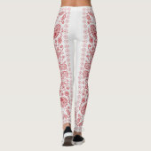 Ontwerp van witte en rode paisley  leggings (Achterkant)