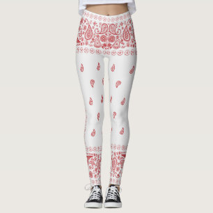 Ontwerp van witte en rode paisley  leggings