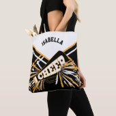 Ontwerp van witte, zwarte en goudchristen draagtas (Dichtbij)