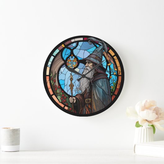 Ontwerp van wizard Glas in lood Grote Klok (Huis)