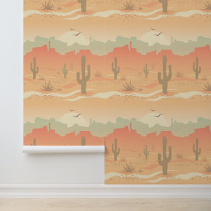 Ontwerp van woestijnlandschap behang