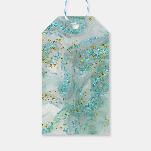 ontwerp van zeeschildpad in turkoois cadeaulabel (Achterkant)