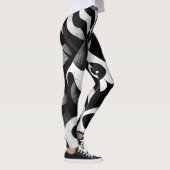Ontwerp van zwart en wit proefmodel leggings (Rechts)