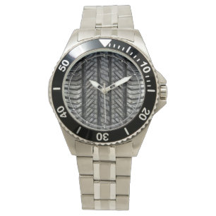 Ontwerp van zwart rubberen draaddraad horloge