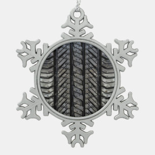 Ontwerp van zwart rubberen draaddraad tin sneeuwvlok ornament