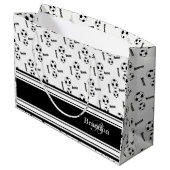 Ontwerp van zwart-wit Voetbal Large Cadeautasje (Achterkant Gekanteld)