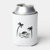 Ontwerp van zwarte palmbomen blikjeskoeler (Blikje Voorkant)