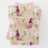 Ontwerp vijf Humming Birds reeks Inpakpapier Vel (In situ)