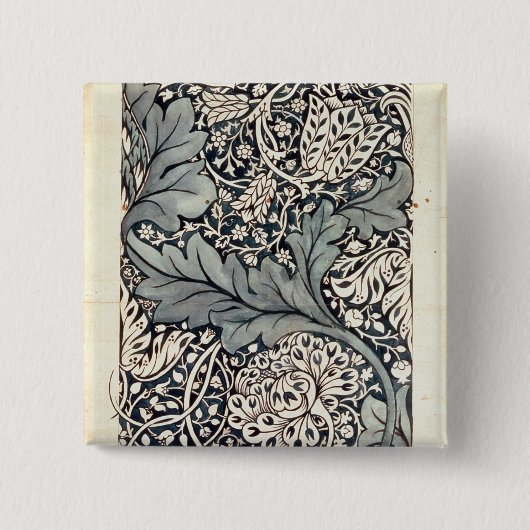Ontwerp voor Avon Chintz, c.1886 Vierkante Button 5,1 Cm (Voorkant)
