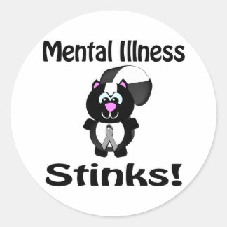 Ontwerp voor bewustwording van stinkdier mentale z ronde sticker