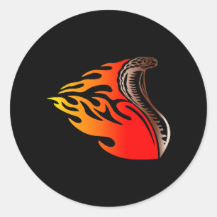 ontwerp voor cobra-vlammen ronde sticker