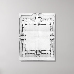 Ontwerp voor de oostelijke gebouwen van het Louvre Canvas Afdruk