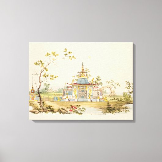 Ontwerp voor een Chinese tempel, c.1810 (pen en in Canvas Afdruk (Voorkant)