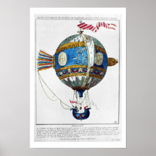 Ontwerp voor een heteluchtballon met een diameter poster