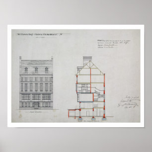 Ontwerp voor een huis voor W. Flower Esq, Chelsea  Poster