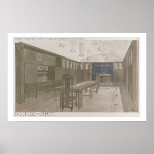 Ontwerp voor een mijnruimte, 1901 (kleurenlitho) poster