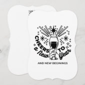 Ontwerp voor een nieuwjaarsviering met 'Proost op Kaart (Voorkant / Achterkant)