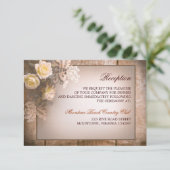 ontwerp voor een vintage rozen bruiloftsreceptie informatiekaartje (Staand voorkant)