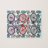 Ontwerp voor fietsafdrukken legpuzzel (Horizontaal)