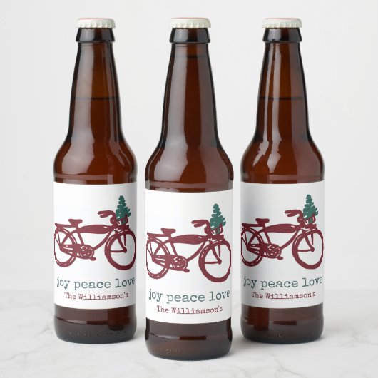 ontwerp voor fietsen en kerstbomen bier etiket (Flessen)