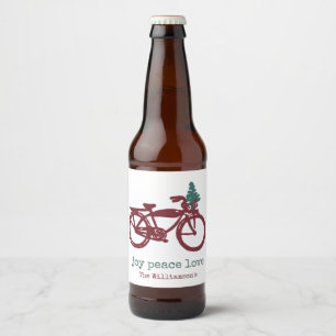 ontwerp voor fietsen en kerstbomen bier etiket