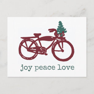  ontwerp voor fietsen en kerstbomen briefkaart