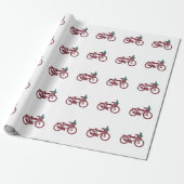 ontwerp voor fietsen en kerstbomen cadeaupapier (Uitgerold)